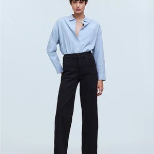 Madewell Black Rinse Wash The Perfect Vintage Wide-Leg Jean 28